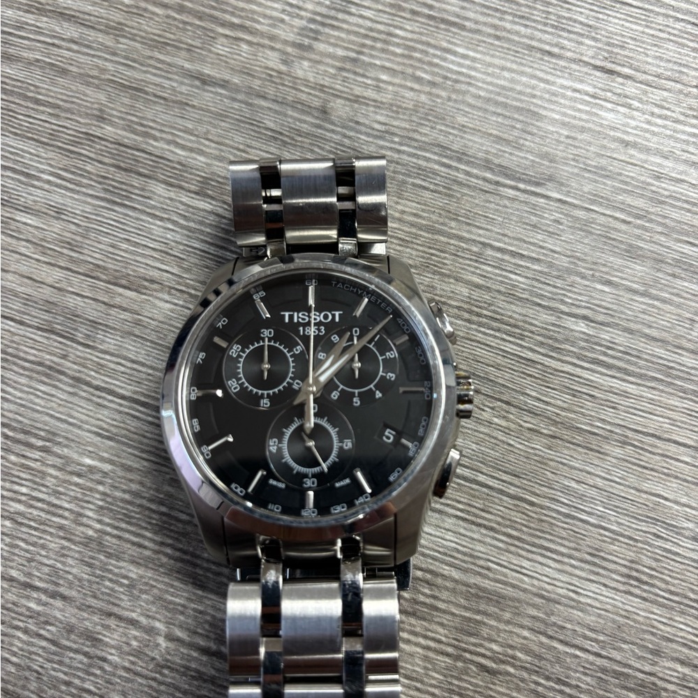 Tissot Black and Silver Chronograph Watch